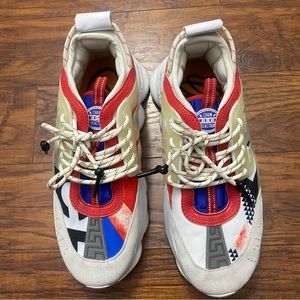 Versace Chain Reaction Red White Blue Sneakers